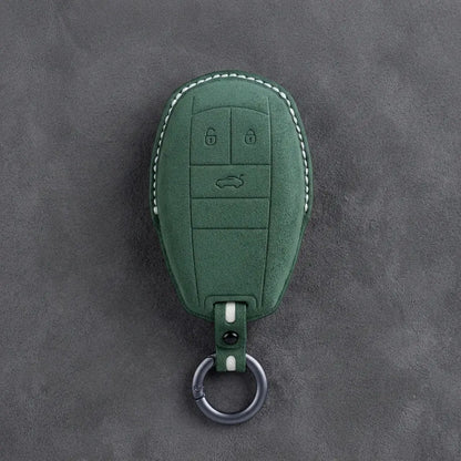 Bentley Hand-Stitched Alcantara Key Fob Cover – Winged Shield 3-Button