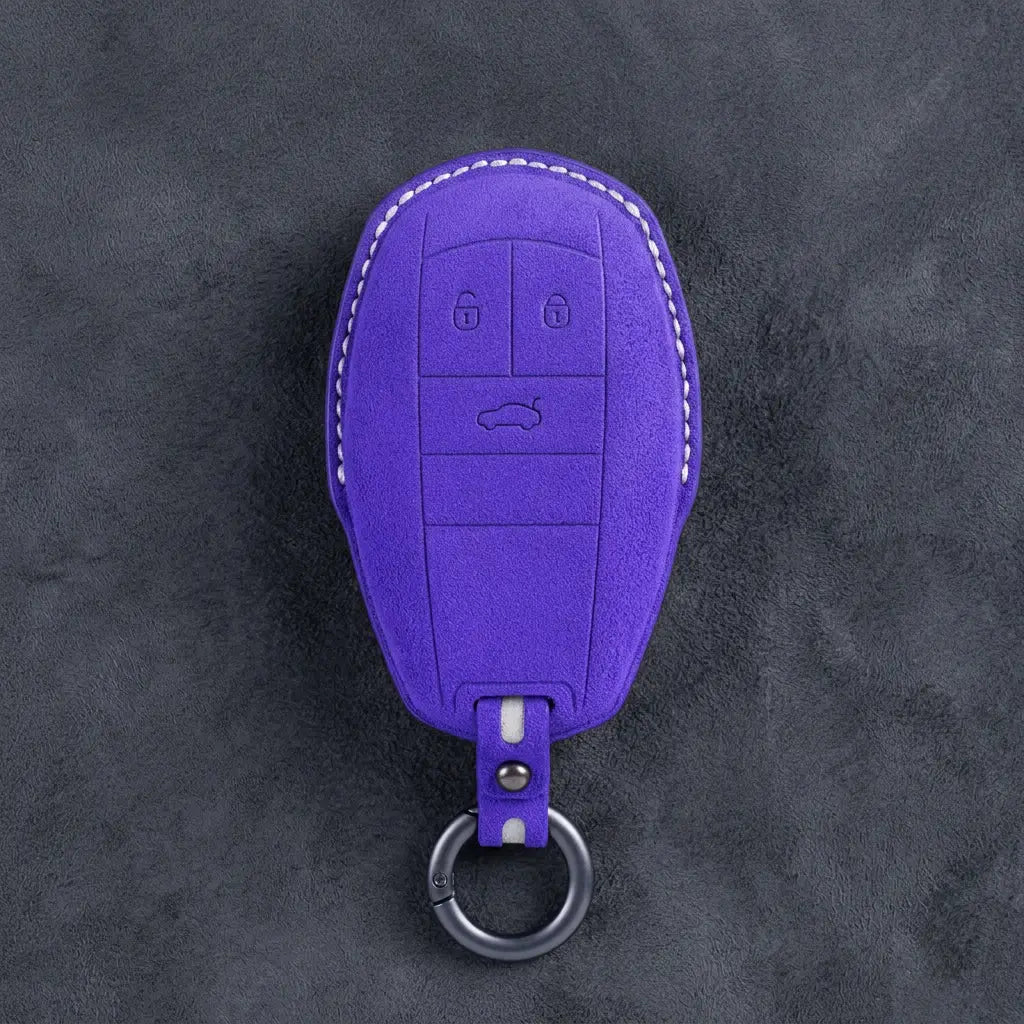 Bentley Hand-Stitched Alcantara Key Fob Cover – Winged Shield 3-Button