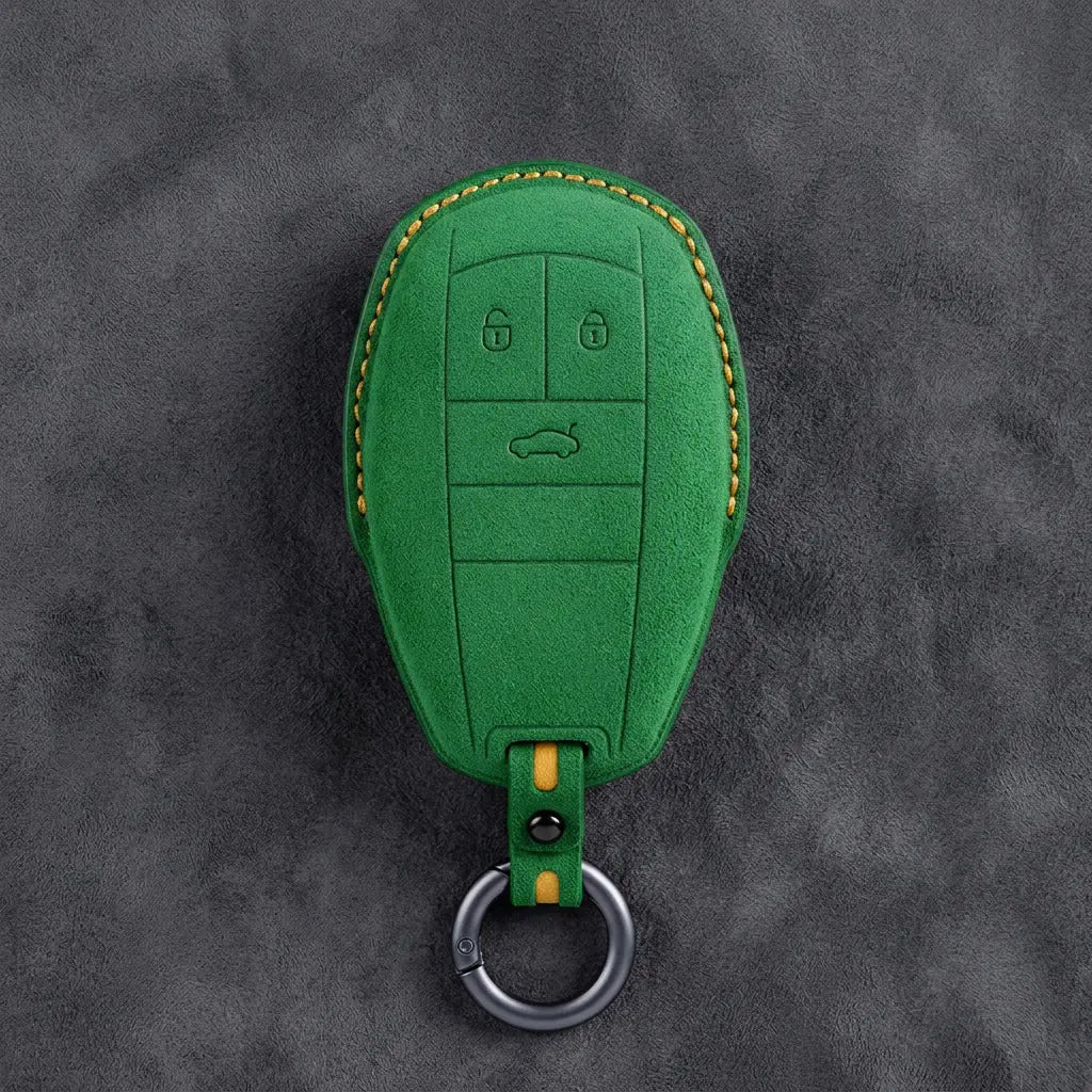 Bentley Hand-Stitched Alcantara Key Fob Cover – Winged Shield 3-Button