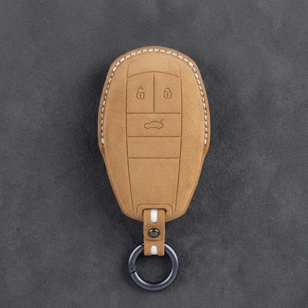Bentley Hand-Stitched Alcantara Key Fob Cover – Winged Shield 3-Button