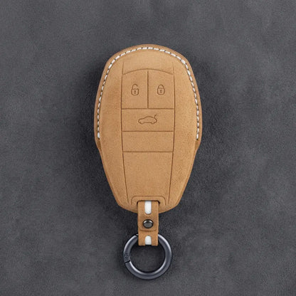 Bentley Hand-Stitched Alcantara Key Fob Cover – Winged Shield 3-Button