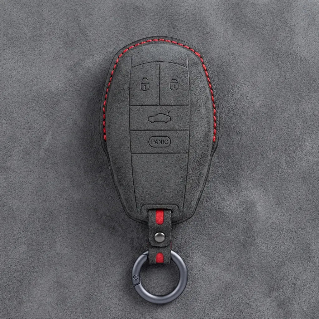 Bentley Hand-Stitched Alcantara Key Fob Cover – Winged Shield 4-Button