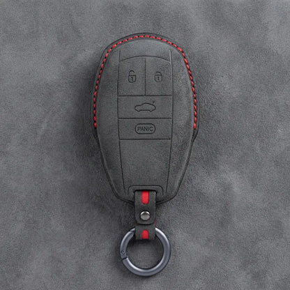 Bentley Hand-Stitched Alcantara Key Fob Cover – Winged Shield 4-Button