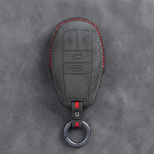 Bentley Hand-Stitched Alcantara Key Fob Cover – Winged Shield 4-Button