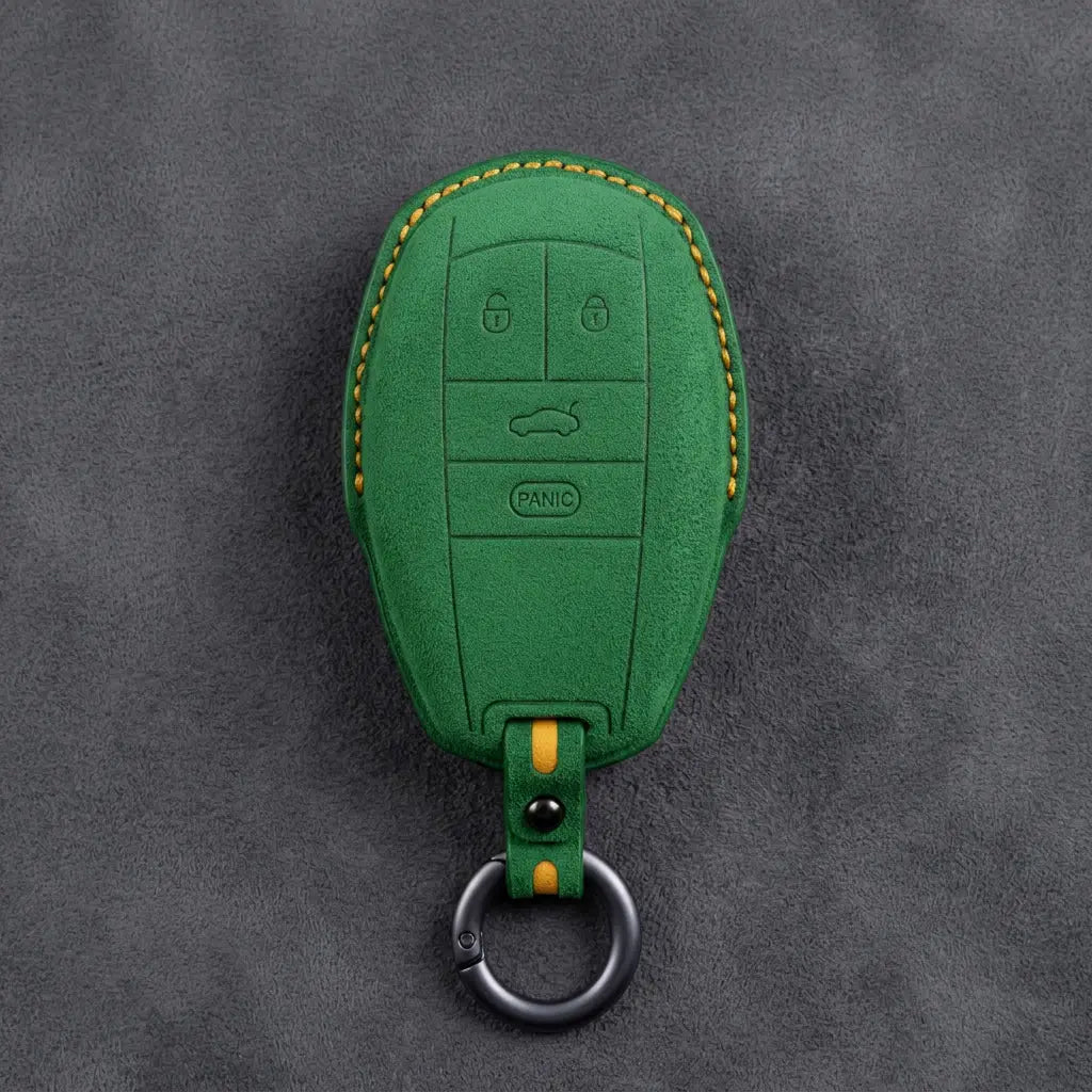 Bentley Hand-Stitched Alcantara Key Fob Cover – Winged Shield 4-Button
