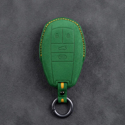 Bentley Hand-Stitched Alcantara Key Fob Cover – Winged Shield 4-Button