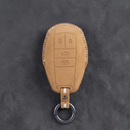 Bentley Hand-Stitched Alcantara Key Fob Cover – Winged Shield 4-Button