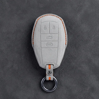Bentley Hand-Stitched Alcantara Key Fob Cover – Winged Shield 4-Button