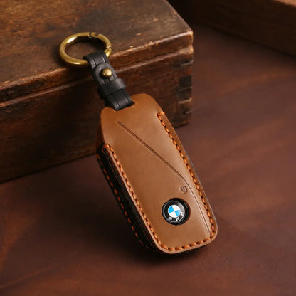 BMW Hand-Crafted Leather Key Fob Cover – Side-Button Wedge