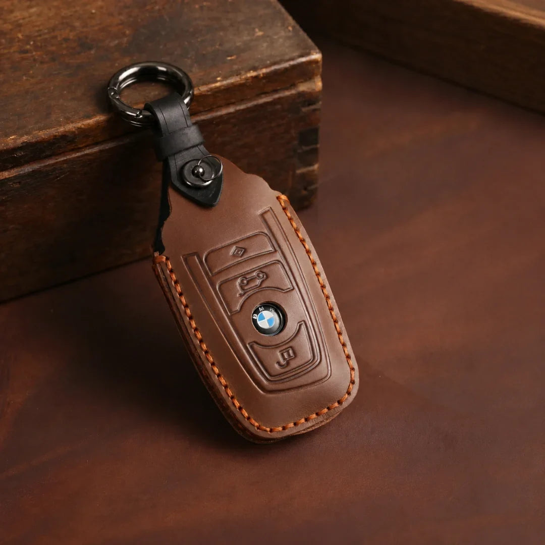 BMW Hand-Crafted Leather Key Fob Cover – Symmetric Smart Fob