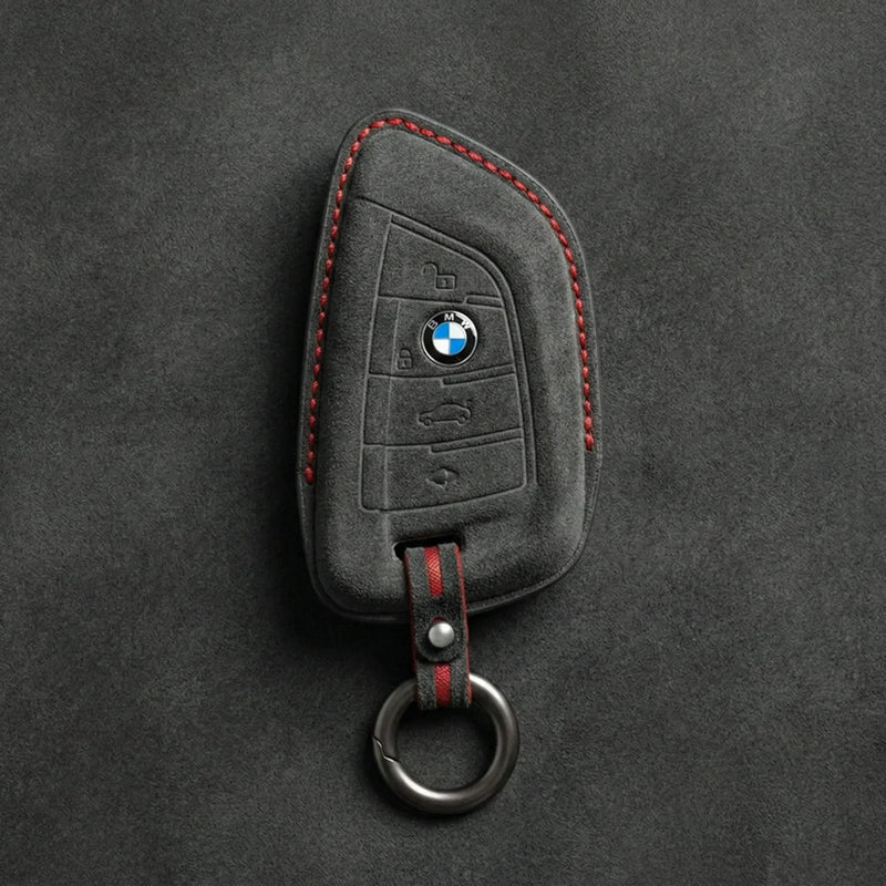 BMW Hand-Stitched Alcantara Key Fob Cover - Wide-Slot Blade