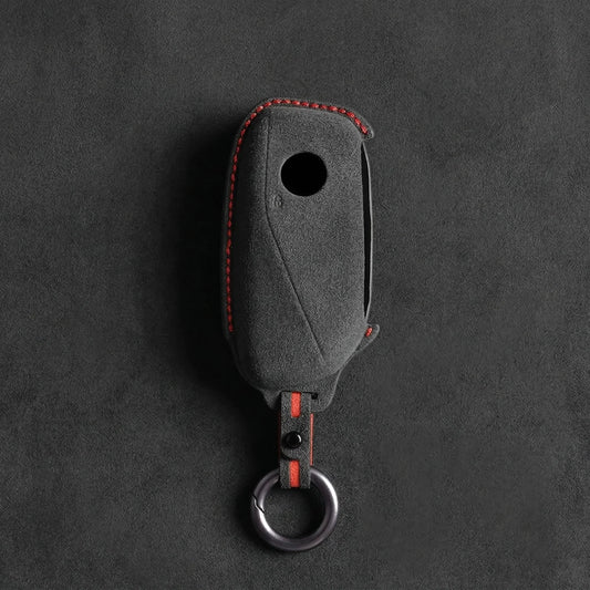 BMW Hand-Stitched Alcantara Key Fob Cover - Side-Button Wedge