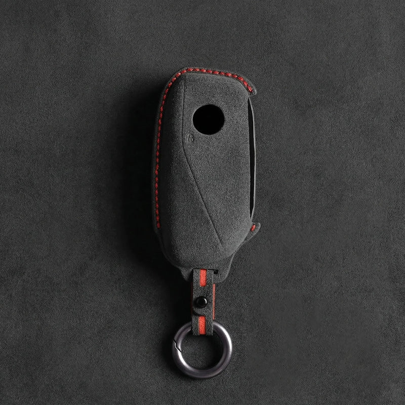 BMW Hand-Stitched Alcantara Key Fob Cover - Side-Button Wedge