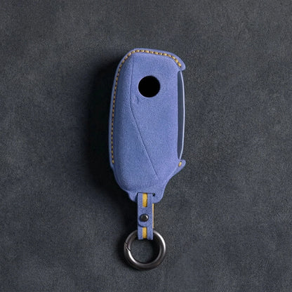 BMW Hand-Stitched Alcantara Key Fob Cover - Side-Button Wedge