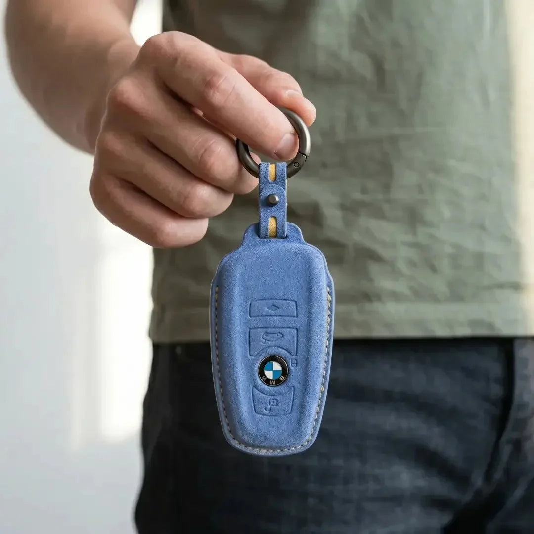 BMW Hand-Stitched Alcantara Key Fob Cover - Symmetric Smart Fob