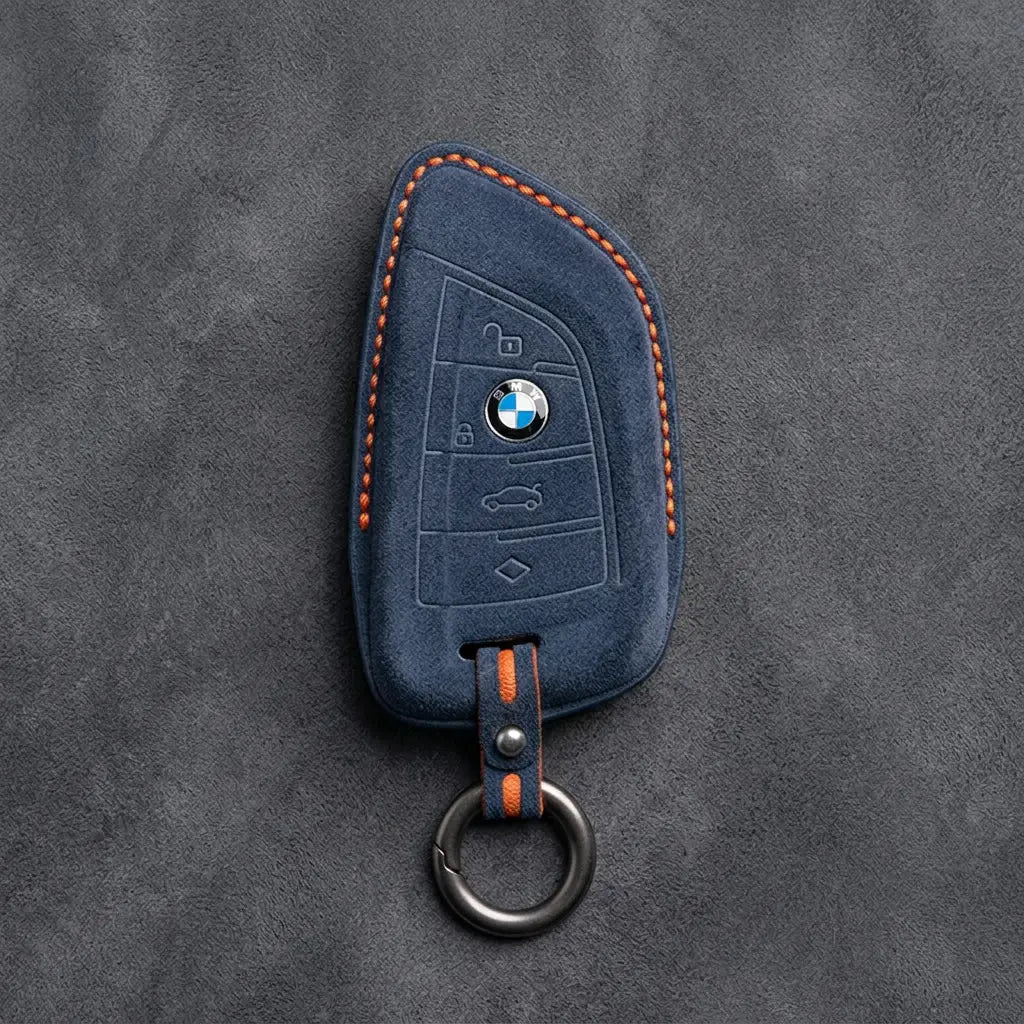 BMW Hand-Stitched Alcantara Key Fob Cover - Wide-Slot Blade