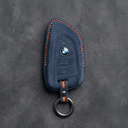 BMW Hand-Stitched Alcantara Key Fob Cover - Wide-Slot Blade