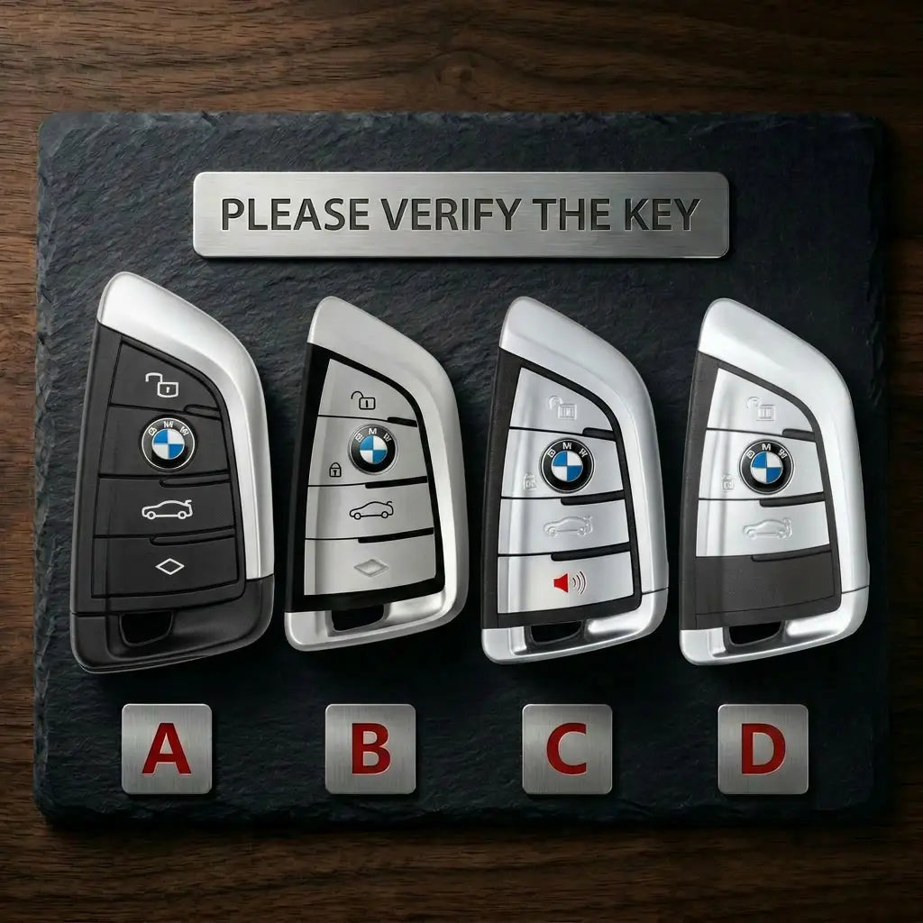 BMW Hand-Stitched Alcantara Key Fob Cover - Wide-Slot Blade