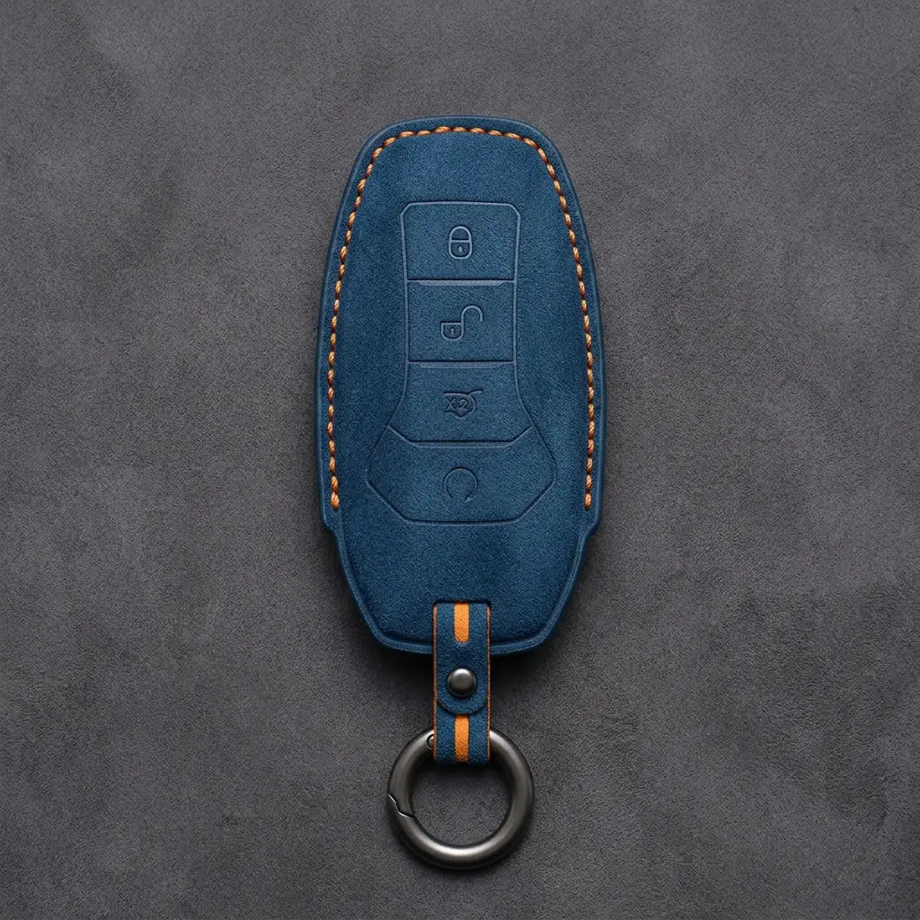 BYD Hand-Stitched Alcantara Key Fob Cover – Curved 4-Button