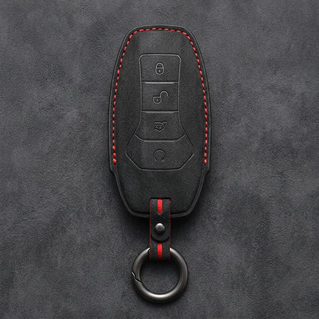 BYD Hand-Stitched Alcantara Key Fob Cover – Curved 4-Button