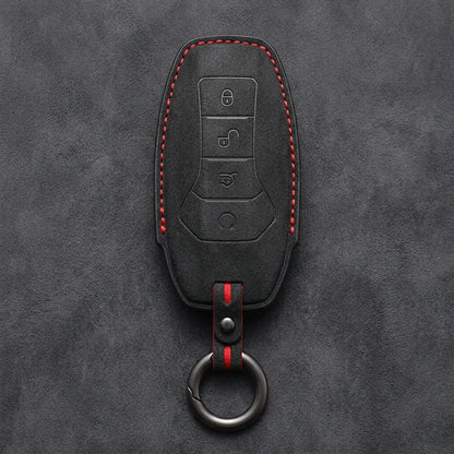 BYD Hand-Stitched Alcantara Key Fob Cover – Curved 4-Button
