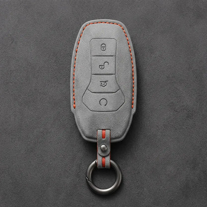 BYD Hand-Stitched Alcantara Key Fob Cover – Curved 4-Button