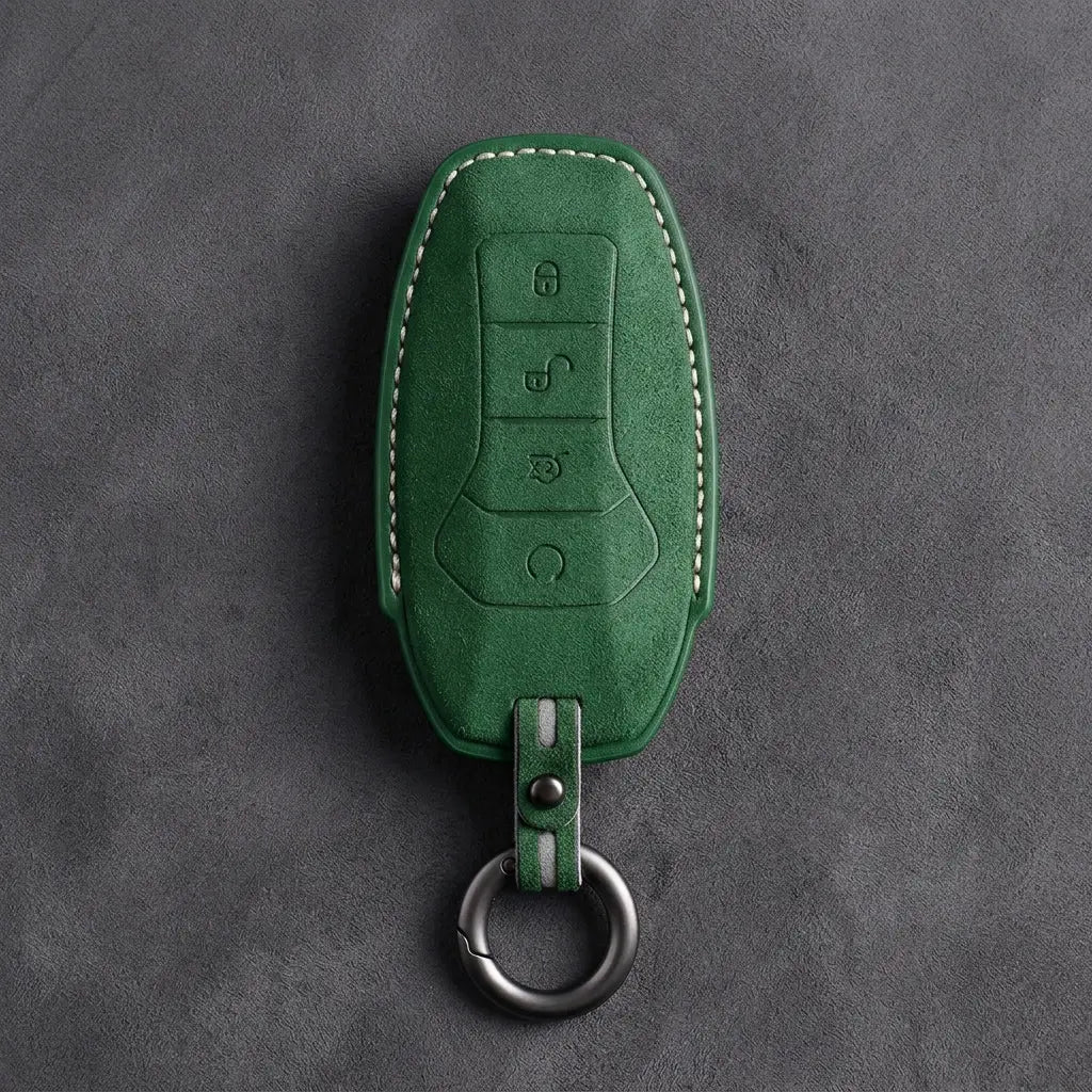 BYD Hand-Stitched Alcantara Key Fob Cover – Curved 4-Button