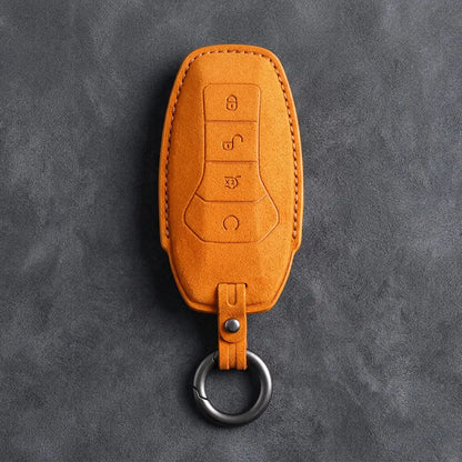 BYD Hand-Stitched Alcantara Key Fob Cover – Curved 4-Button
