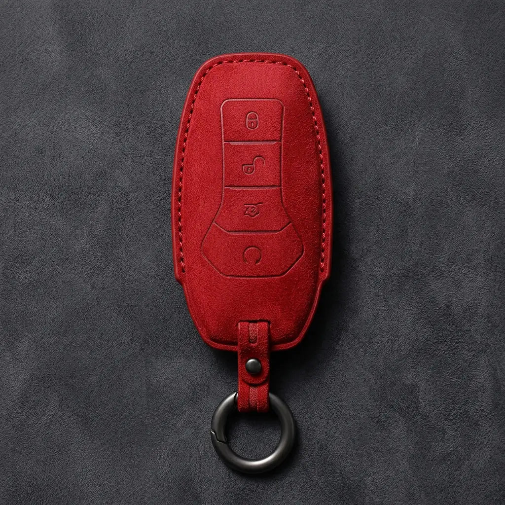 BYD Hand-Stitched Alcantara Key Fob Cover – Curved 4-Button
