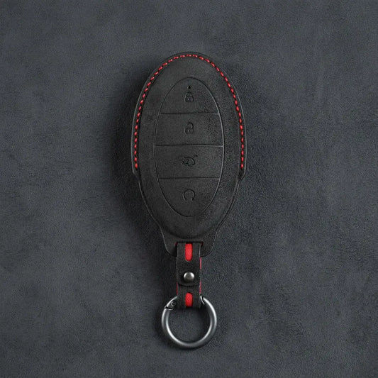BYD Hand-Stitched Alcantara Key Fob Cover – Oval 4-Button