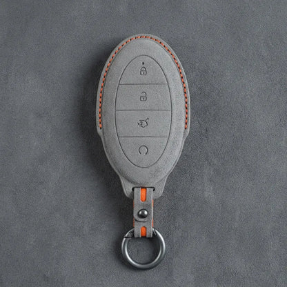 BYD Hand-Stitched Alcantara Key Fob Cover – Oval 4-Button