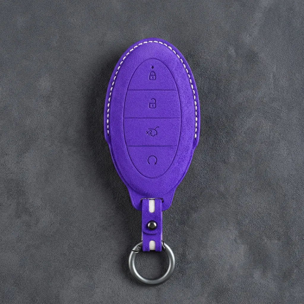 BYD Hand-Stitched Alcantara Key Fob Cover – Oval 4-Button