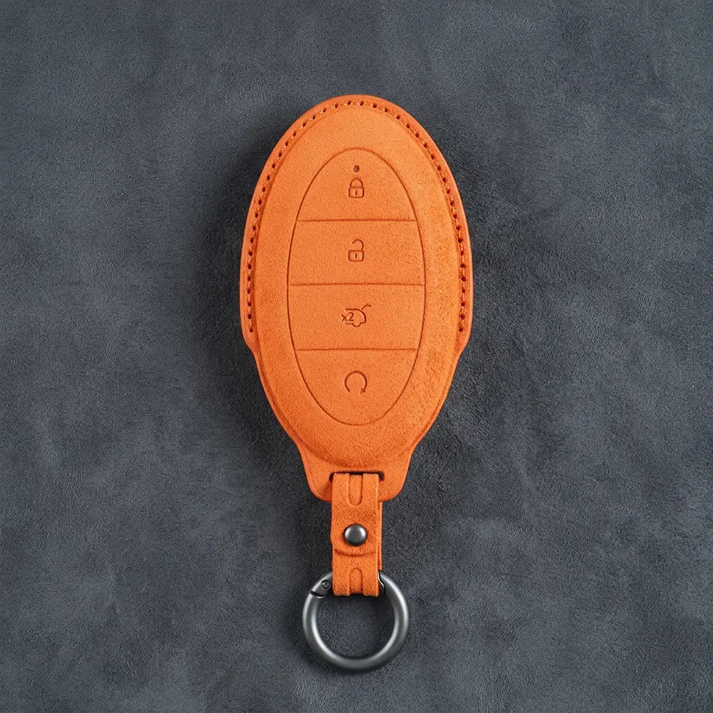 BYD Hand-Stitched Alcantara Key Fob Cover – Oval 4-Button