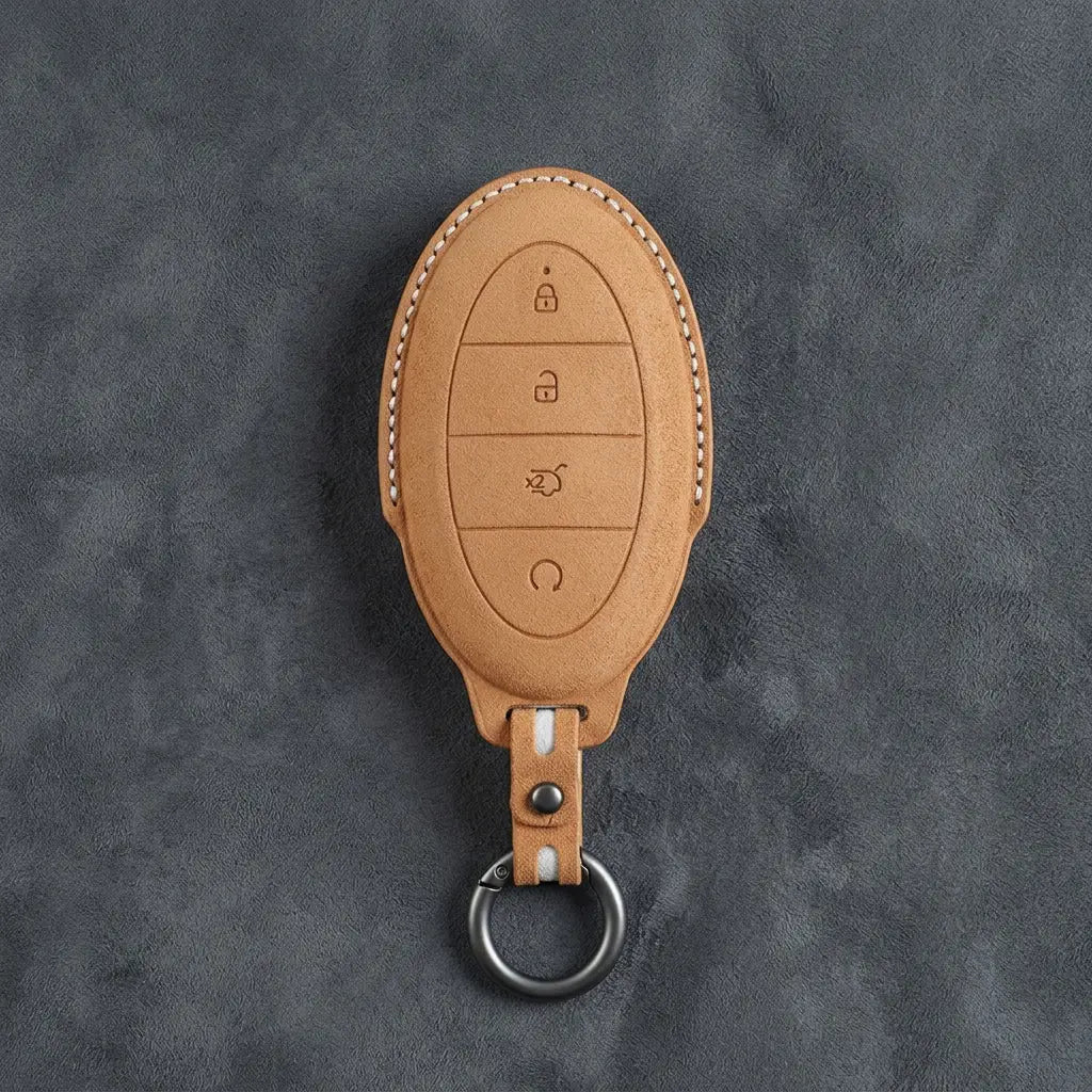 BYD Hand-Stitched Alcantara Key Fob Cover – Oval 4-Button