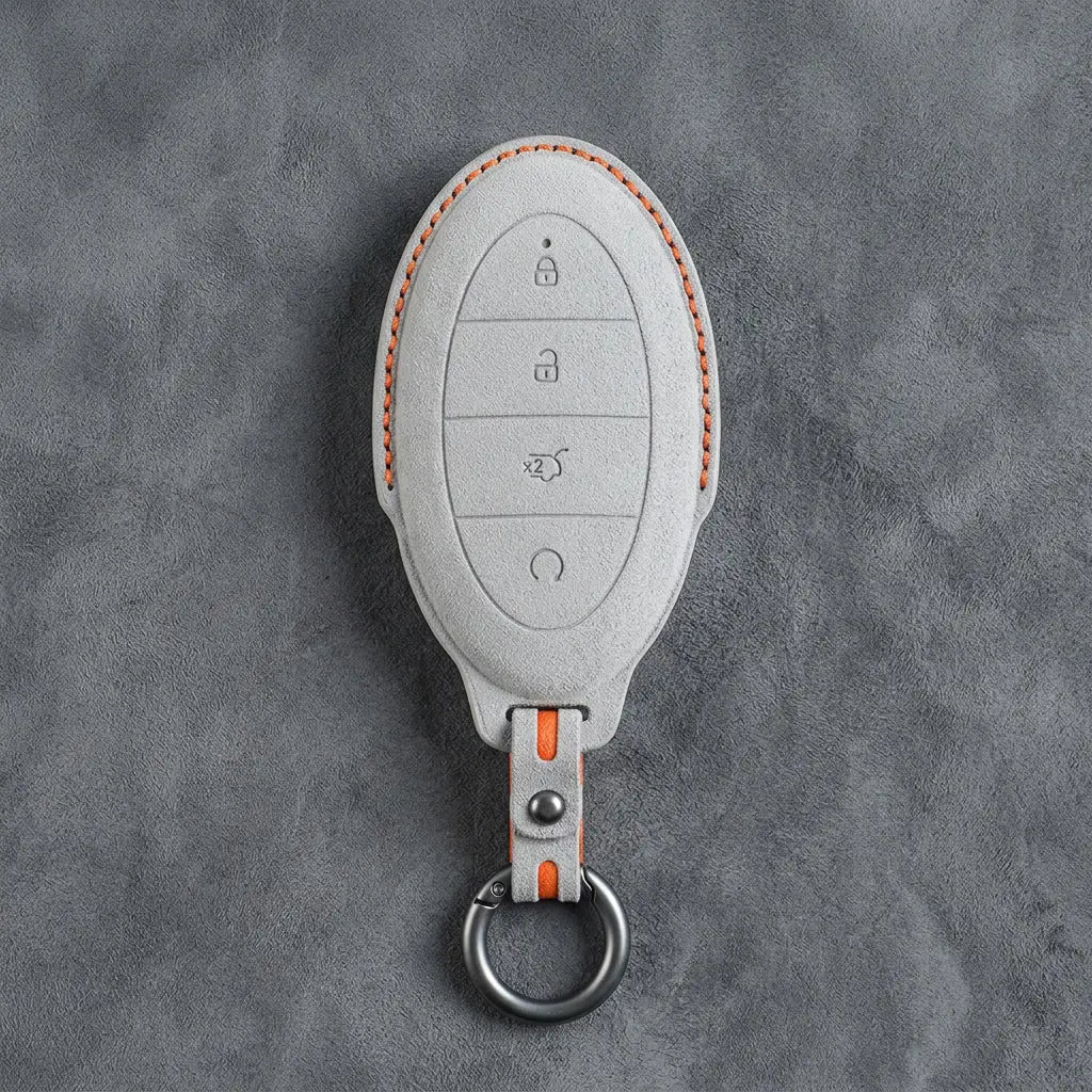BYD Hand-Stitched Alcantara Key Fob Cover – Oval 4-Button