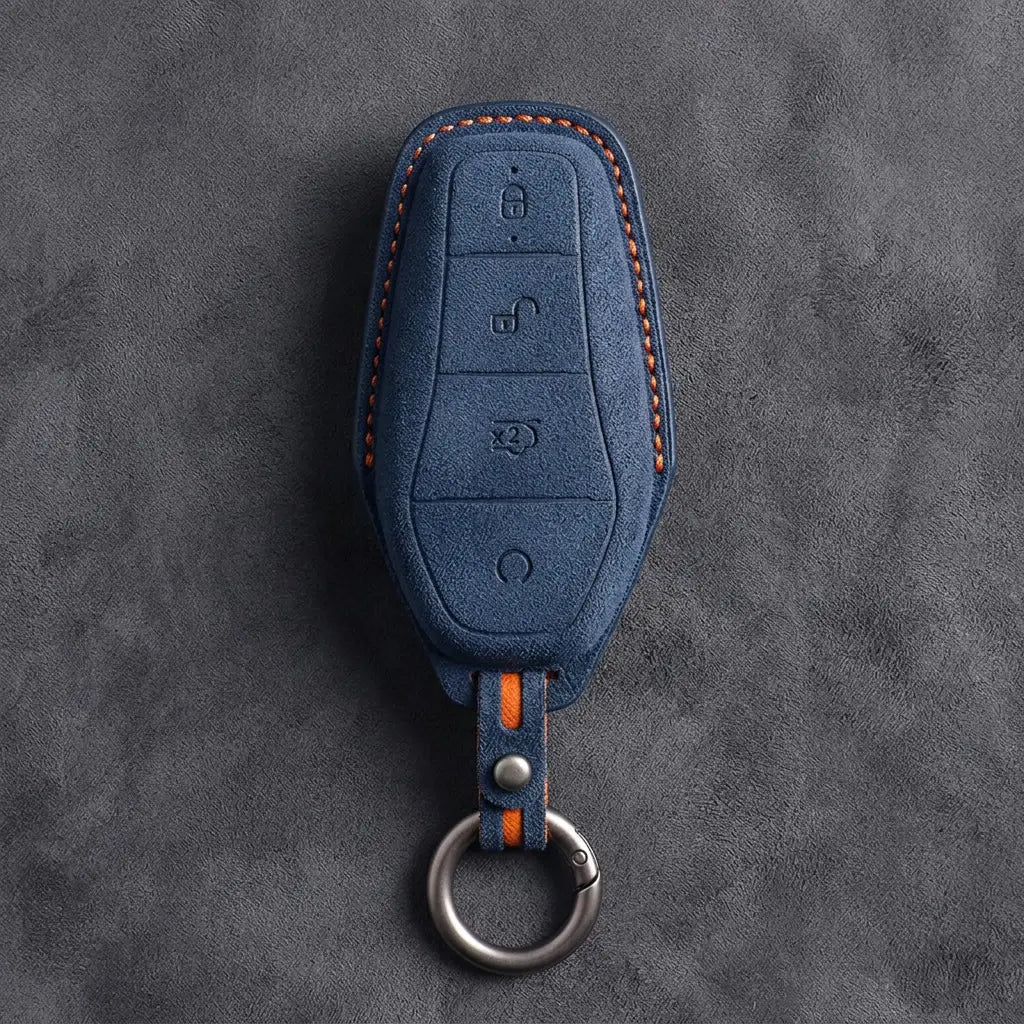 BYD Hand-Stitched Alcantara Key Fob Cover – Teardrop 4-Button