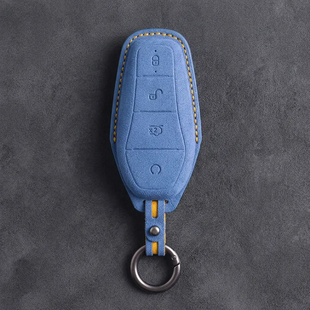 BYD Hand-Stitched Alcantara Key Fob Cover – Teardrop 4-Button