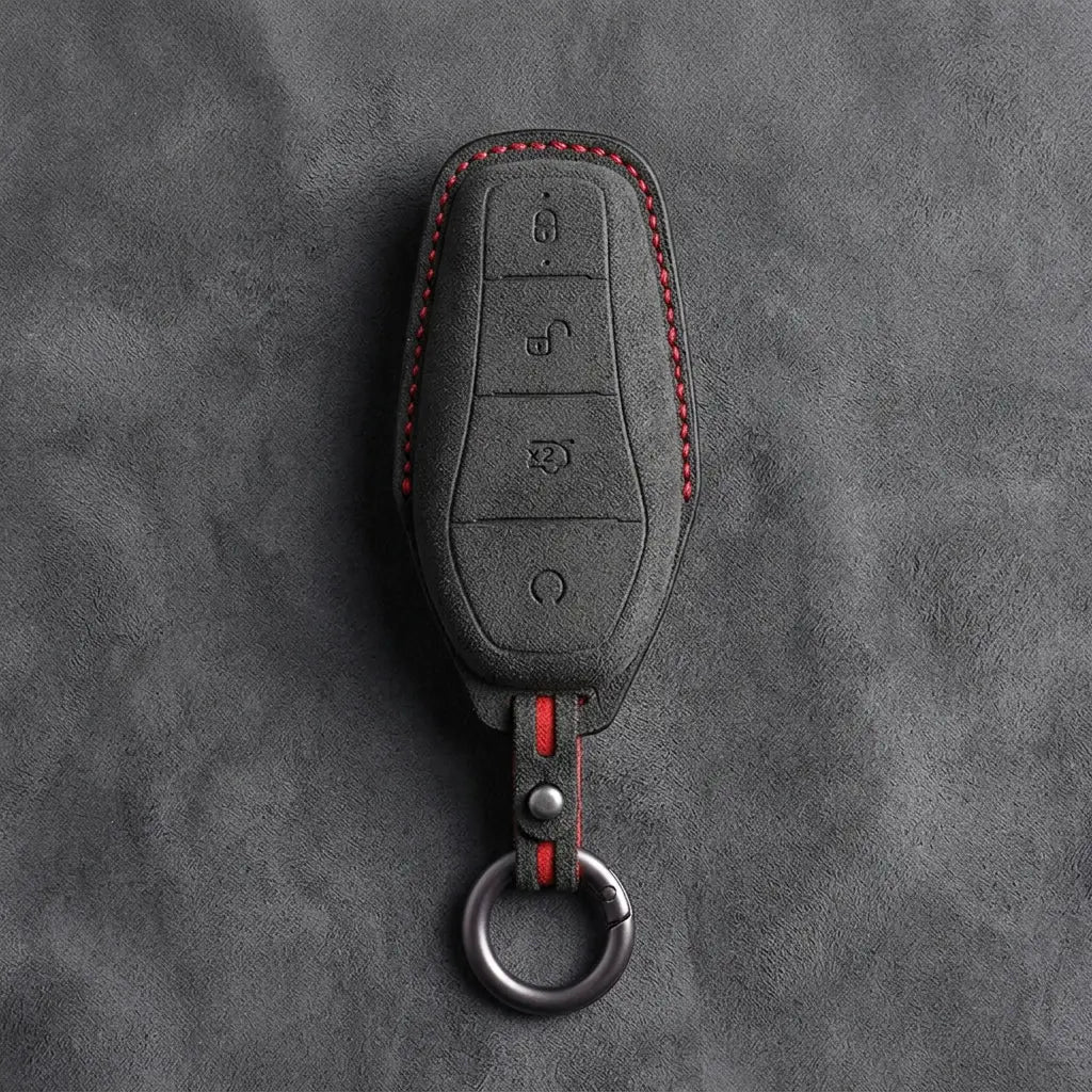BYD Hand-Stitched Alcantara Key Fob Cover – Teardrop 4-Button