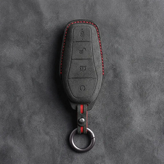 BYD Hand-Stitched Alcantara Key Fob Cover – Teardrop 4-Button
