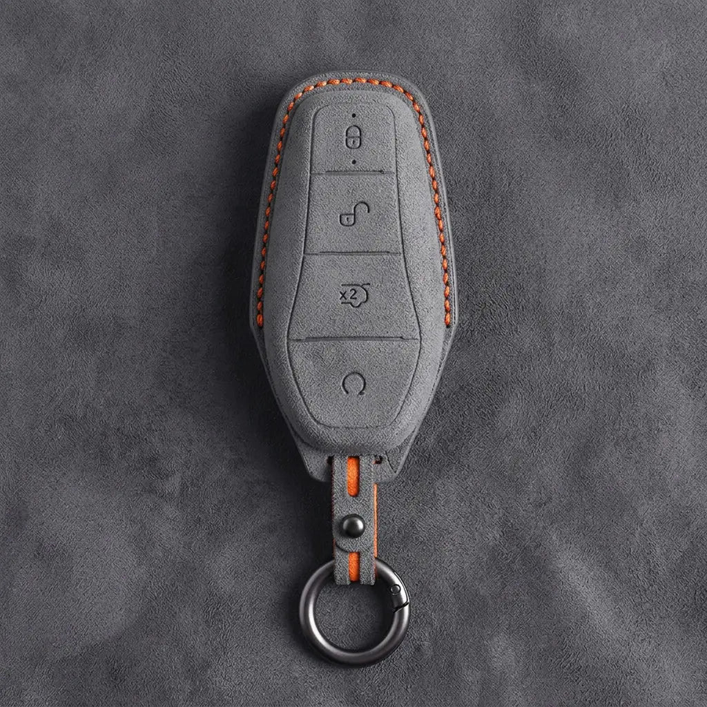 BYD Hand-Stitched Alcantara Key Fob Cover – Teardrop 4-Button