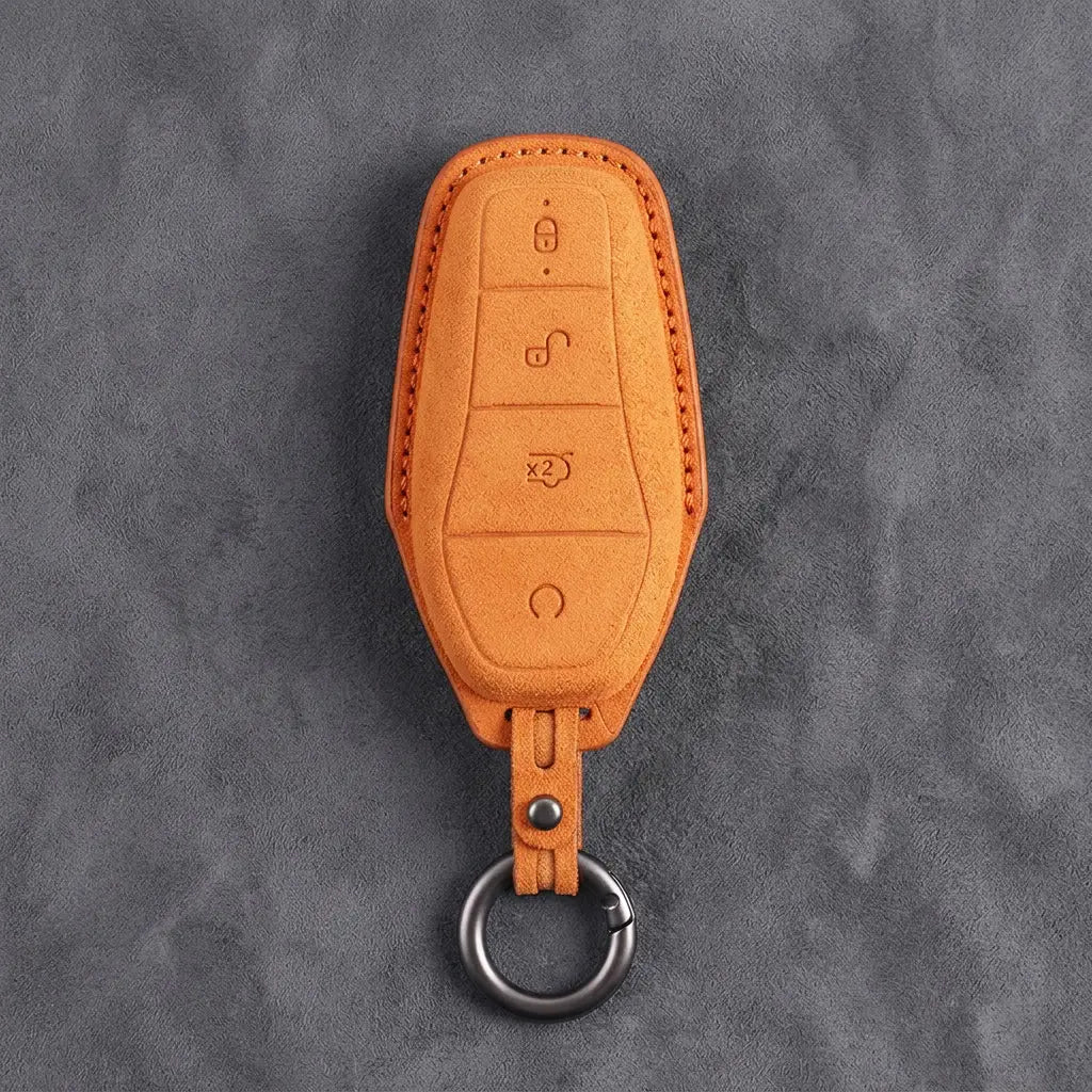 BYD Hand-Stitched Alcantara Key Fob Cover – Teardrop 4-Button