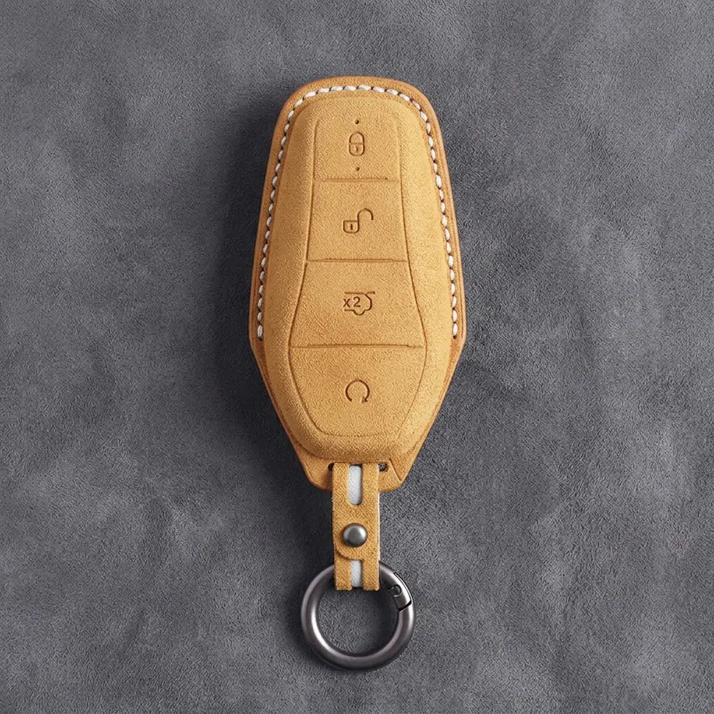 BYD Hand-Stitched Alcantara Key Fob Cover – Teardrop 4-Button