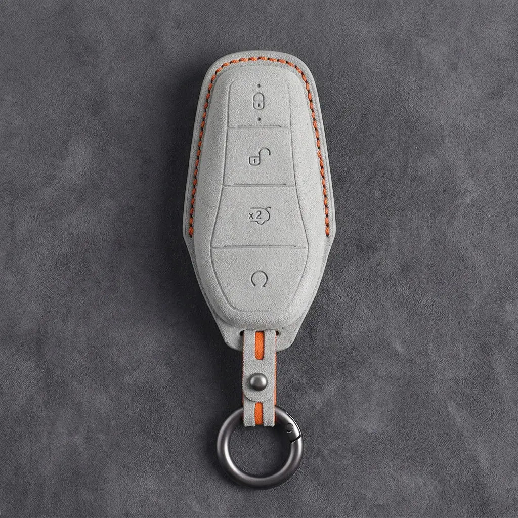 BYD Hand-Stitched Alcantara Key Fob Cover – Teardrop 4-Button