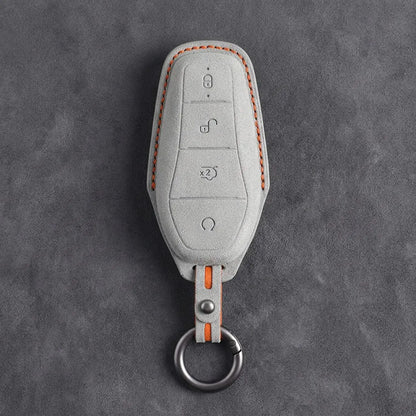 BYD Hand-Stitched Alcantara Key Fob Cover – Teardrop 4-Button
