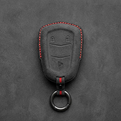 Cadillac Hand-Stitched Alcantara Key Fob Cover – Crest Shield 3-Button
