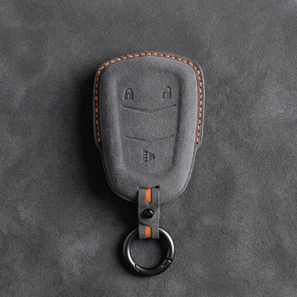 Cadillac Hand-Stitched Alcantara Key Fob Cover – Crest Shield 3-Button