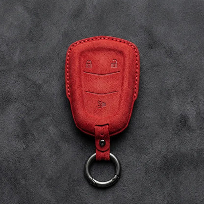 Cadillac Hand-Stitched Alcantara Key Fob Cover – Crest Shield 3-Button