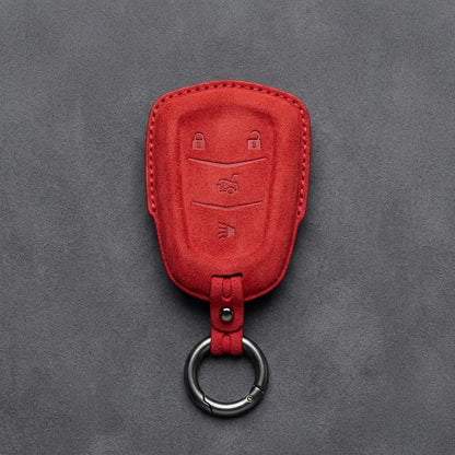 Cadillac Hand-Stitched Alcantara Key Fob Cover – Crest Shield 4-Button