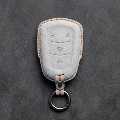 Cadillac Hand-Stitched Alcantara Key Fob Cover – Crest Shield 4-Button