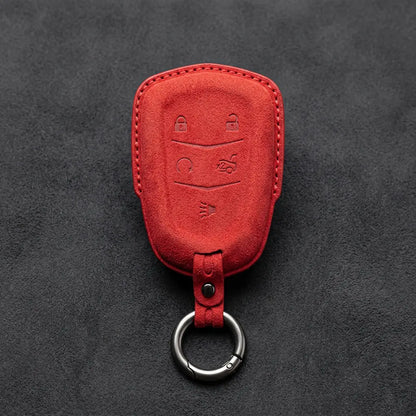 Cadillac Hand-Stitched Alcantara Key Fob Cover – Crest Shield 5-Button